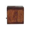 Extra Mini Wall Mounted Curved Chestnut Bedside with Open Slot