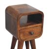 Extra Mini Chestnut Curve Open Slot Bedside