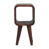 Extra Mini Minimalist Open Curved Chestnut Bedside