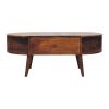 Chestnut Oval Coffee Table with 2 Drawer