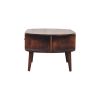 Chestnut Oval Coffee Table with 2 Drawer