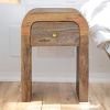 Mini Darcy Oak-ish Nightstand with Curved Edges