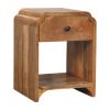 Newton Mini Oak-ish Nightstand with a drawer and open shelf