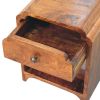 Newton Mini Chestnut Nightstand with a drawer and open shelf