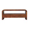 Darcy 3 drawer Open Shelf Chestnut Media unit