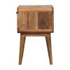 Avora Oak-ish Nightstand with Drawer and open slot