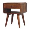 Avora Chestnut Nightstand with Drawer and open slot