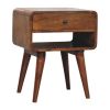 Avora Chestnut Nightstand with Drawer and open slot