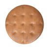 Brown Buffalo hide leather Round Ottoman