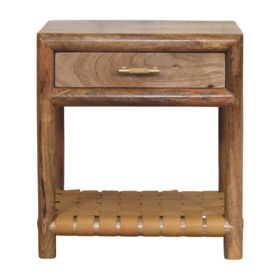 Regency Woven Oak-ish Nightstand with Drawer