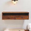 Lunar 2 Drawer Chestnut Wall Mounted Media Unit