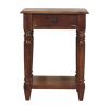 Turned Legs Chestnut 1 Drawer Side Table