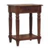 Turned Legs Chestnut 1 Drawer Side Table
