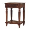 Turned Legs Chestnut 1 Drawer Side Table