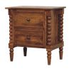 Spindle Leg Amber Oak Nightstand