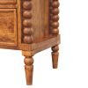 Spindle Leg Amber Oak Nightstand