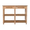Savoy Bobbin Console with Jute Shelves