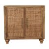 Rattan Oak 2-Door Cabinet