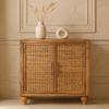 Rattan Oak 2-Door Cabinet