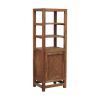 Solid Wood Open Shelf Unit with Cabinet
