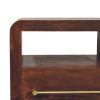 Tiger Oak Open Bedside with Brass Handle