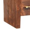 Tiger Oak Open Bedside with Brass Handle