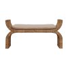Rattan Weave Boucle Bench