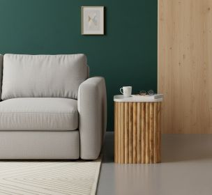 Oakish Marble Side Table