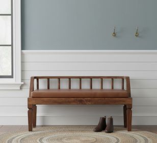 Bordeaux Leather Bench