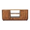 Fluted Media Console with Shelves