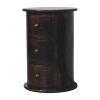 California Walnut Drum 3 Drawer Chest