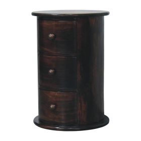 California Walnut Drum 3 Drawer Chest