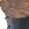 California Walnut Drum 3 Drawer Chest