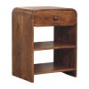 Open Shelf Bedside with Drawer