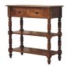Turned Leg Side Table with Shelves