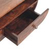 Walnut Curved Two Drawer Media Unit