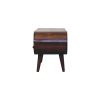 Walnut Curved Two Drawer Media Unit