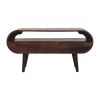 Walnut Curved Two Drawer Media Unit