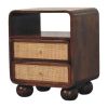 California Walnut Rattan Bedside