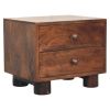 California Walnut Two Drawer Bedside