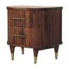 Ribbed Bedside with Brass Handles
