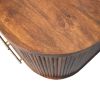 Ribbed Bedside with Brass Handles