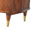Ribbed Bedside with Brass Handles