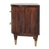 Ribbed Bedside with Brass Handles