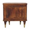 Ribbed Bedside with Brass Handles