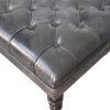 Black Leather Upholstered Ottoman