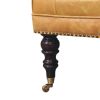 Tan Leather Upholstered Ottoman