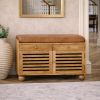 Oakridge Leather Shoe Cabinet