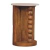 Marble-Top Spindle Side Table