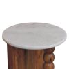 Marble-Top Spindle Side Table